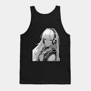 Anime Girl Listening to LoFi Kpop Music - PanfurWare LLC Tank Top